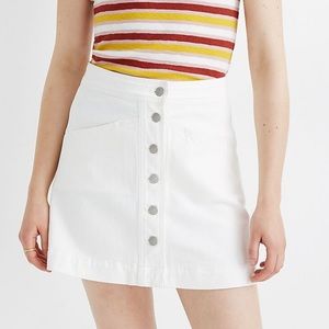 Madewell stretch A-line white denim shirt size 4